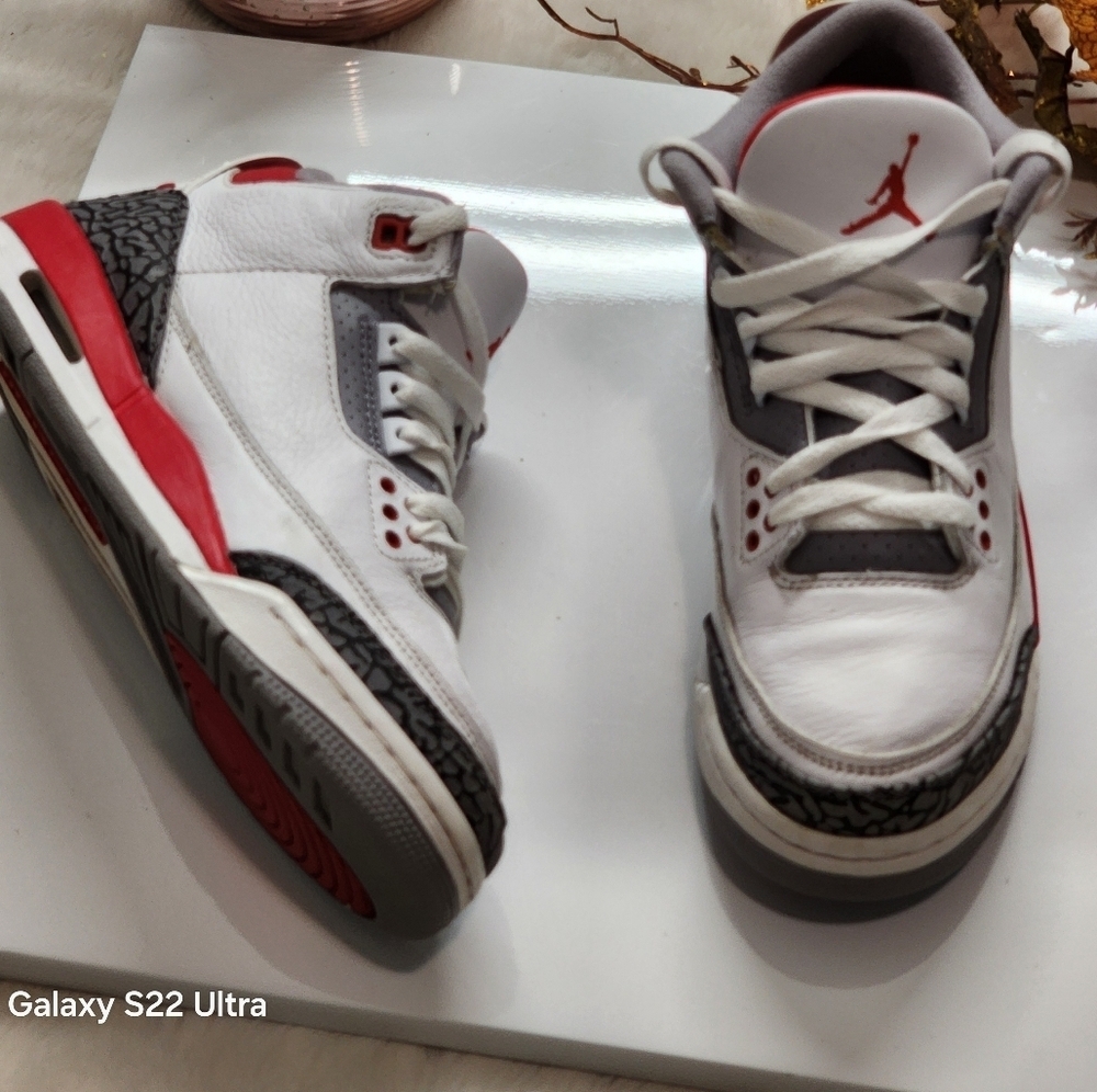 Jordan White and Red Sneakers Performance Design